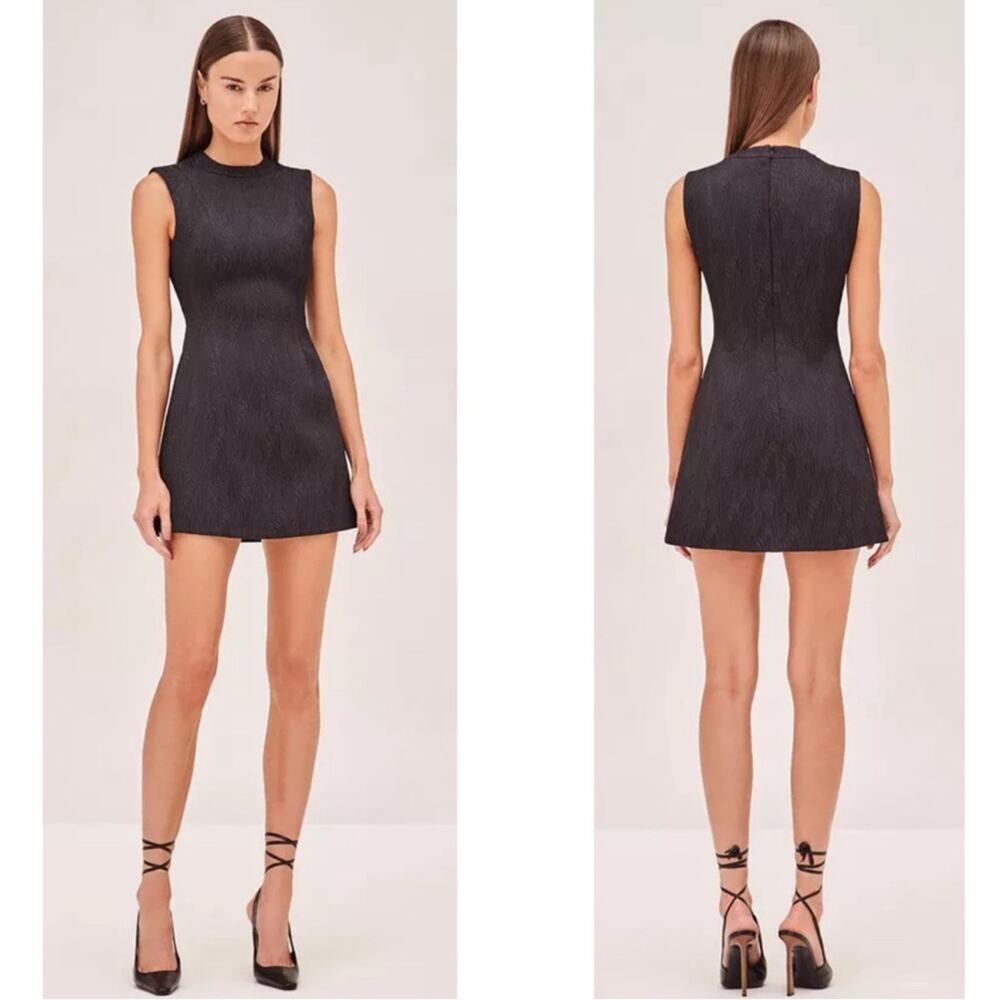 ALEXIS Andria Textured Black Mini Dress Size Medium